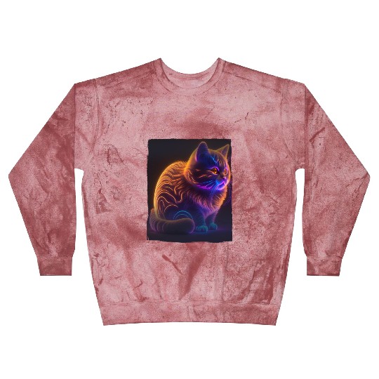 Lets Glow Crazy Cat Kitten Fluffy Cat Blast Sweatshirts