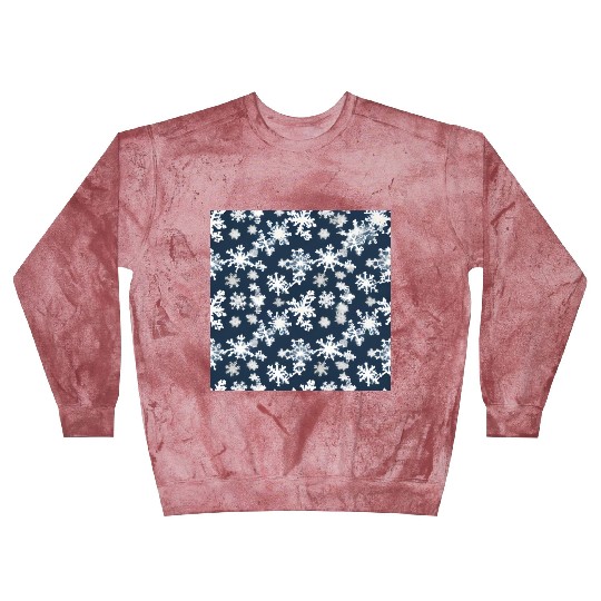 Snow pattern on navy blue background Blast Sweatshirts