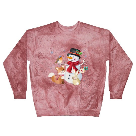 Snowman with fox, rabbit and robin Blast Sweatshirts