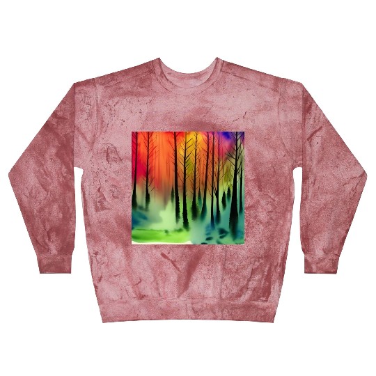 Mysterious watercolor nature forest Blast Sweatshirts