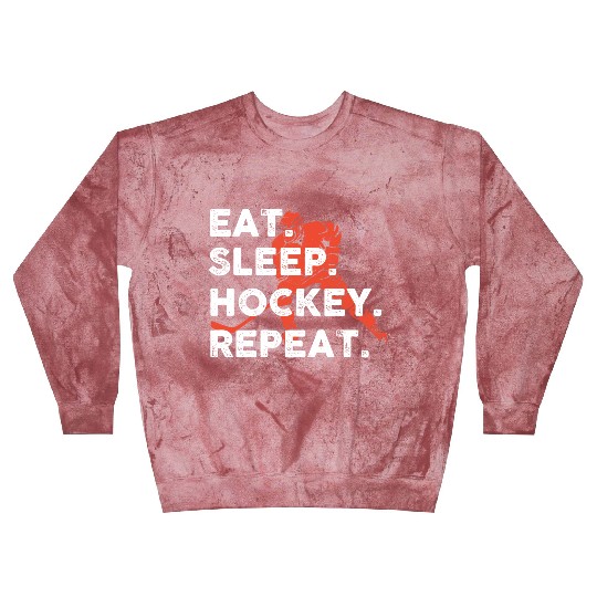 Eat Sleep Hockey Repeat Hockey Funny Ice Hockey Blast Sweatshirts