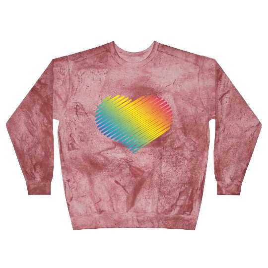 Rainbow Heart (Love / Scribble / PNG) Blast Sweatshirts