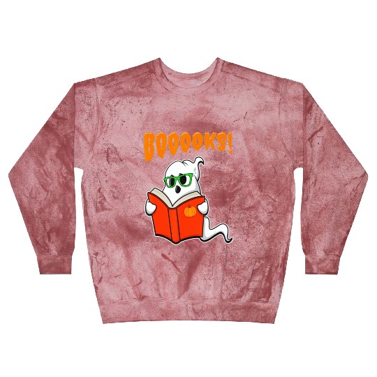 Funny Teacher Halloween Ghost Books Reading Blast Sweatshirts