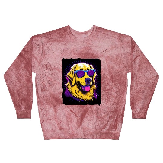 Golden Retriever Dog with Sunglasses Blast Sweatshirts