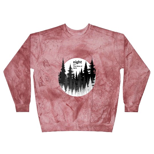 White and Black Night Forest Moon Blast Sweatshirts