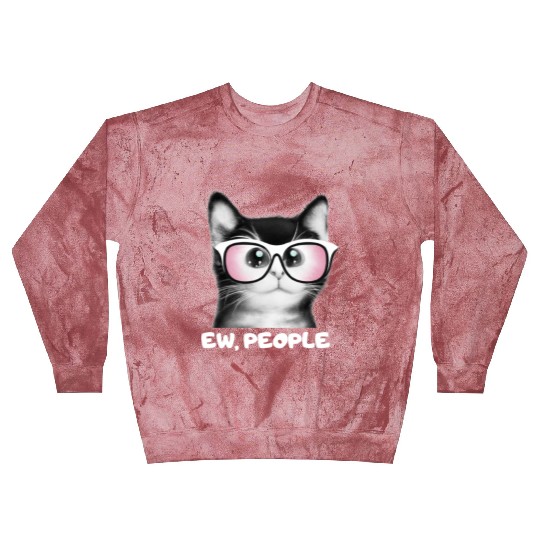 EW PEOPLE, Funny Cat Wearing Pink Sunglasses Blast Sweatshirts