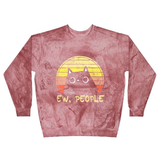 Ew, People Vintage Funny Cat Lover Gift Blast Sweatshirts