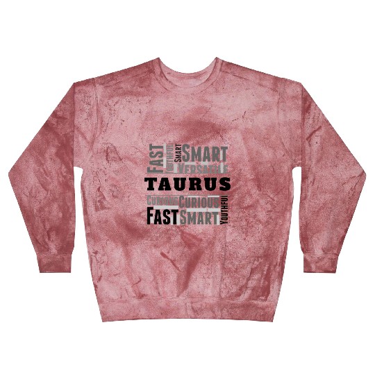 Taurus Zodiac Star Sign Word Cloud Square Monochro Blast Sweatshirts