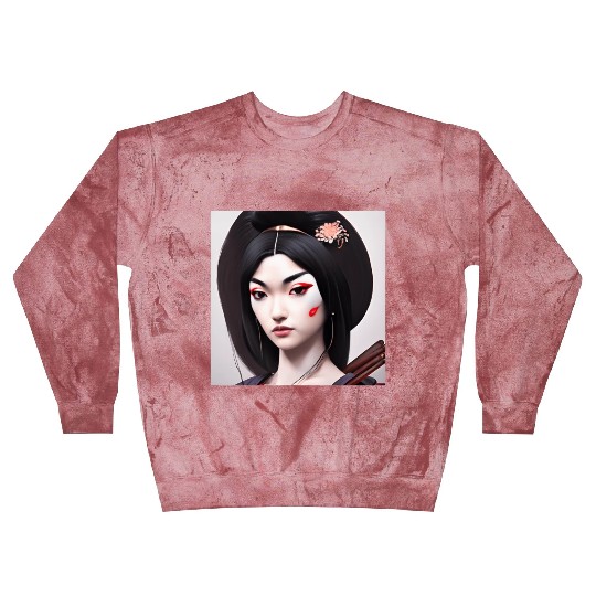 Geisha face japanese woman Japan wall art digital Blast Sweatshirts