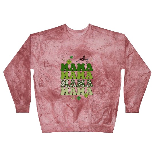 Groovy Lucky Mama St Pattys Mom Retro Groovy Blast Sweatshirts