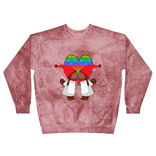 Black Lesbian Gnome Valentines Day Couples Gift Blast Sweatshirts