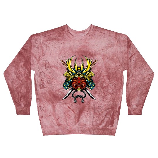 Japanese samurai warrior devil yellow mask Blast Sweatshirts