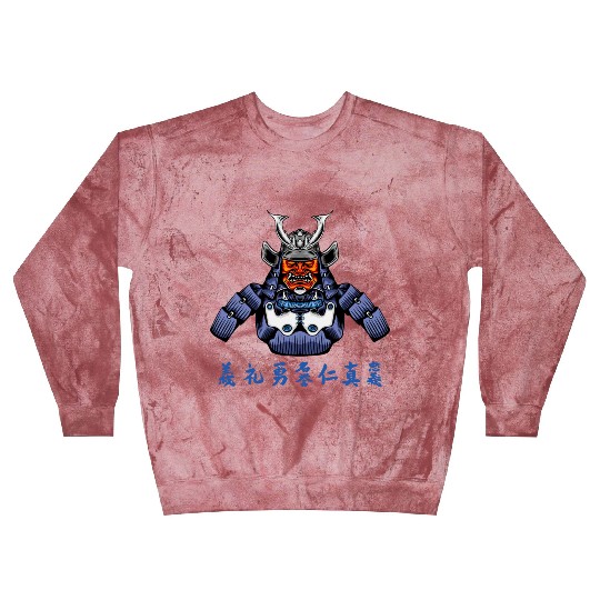 Japanese Samurai Warrior Blue Devil Mask Blast Sweatshirts