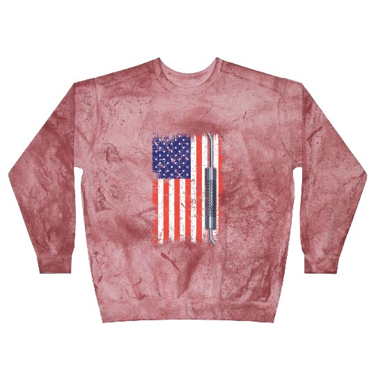 Exhaust US Flag Trucking Patriotic Car Lover Blast Sweatshirts