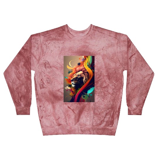 Lion Head Abstract Blast Sweatshirts