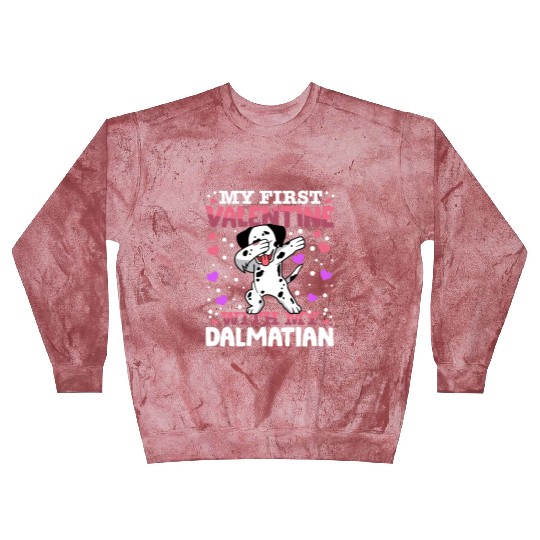 My First Valentine With My dalmatian Animal Heart Blast Sweatshirts