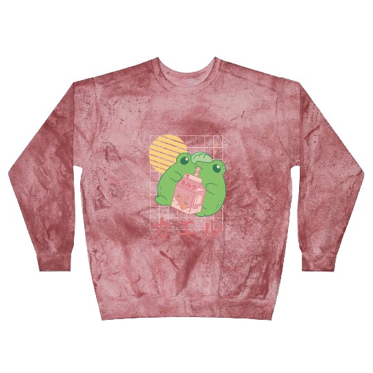 Strawberry Milk Frog Japanese Blast Sweatshirts