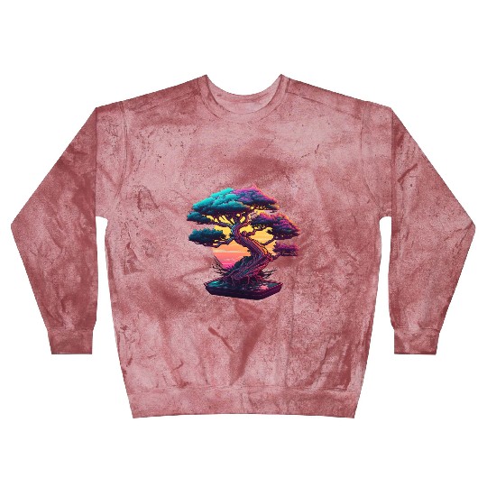 Synthwave Bonsai Tree Blast Sweatshirts