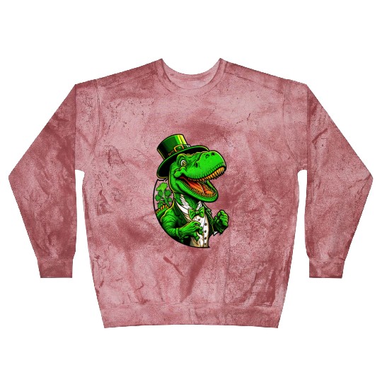 St Patricks Day T-rex Dinosaur With Top Hat Blast Sweatshirts