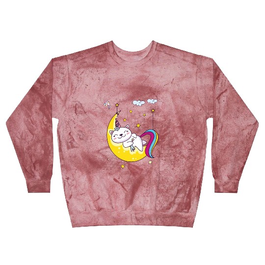 Unicorn pony cat on the moon, magic sleeping time Blast Sweatshirts