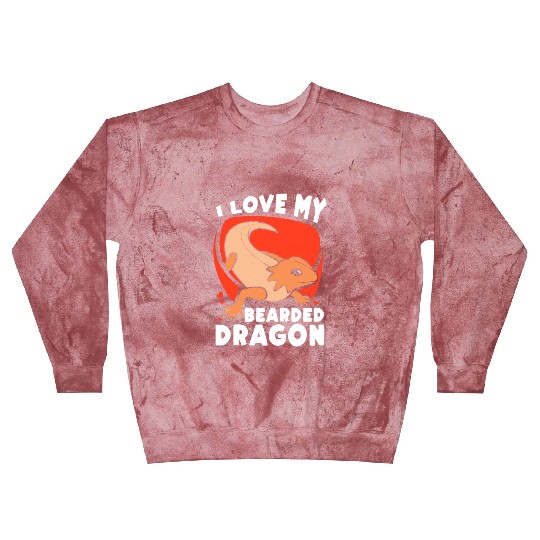 I Love My Bearded Dragon Animal Lover Reptile Pet Blast Sweatshirts
