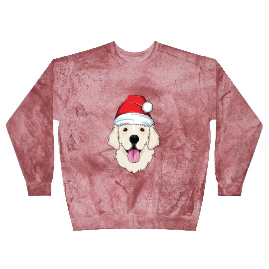Blond Golden Retriever Santa Hat Cute Christmas Blast Sweatshirts