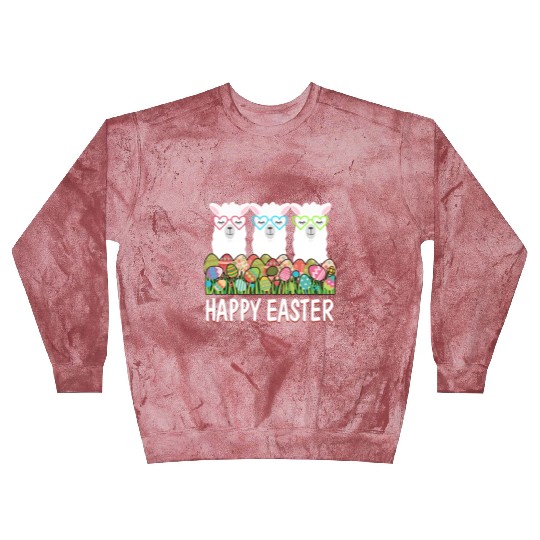 Happy Easter Eggs Easter Llama Alpaca Bunny Blast Sweatshirts