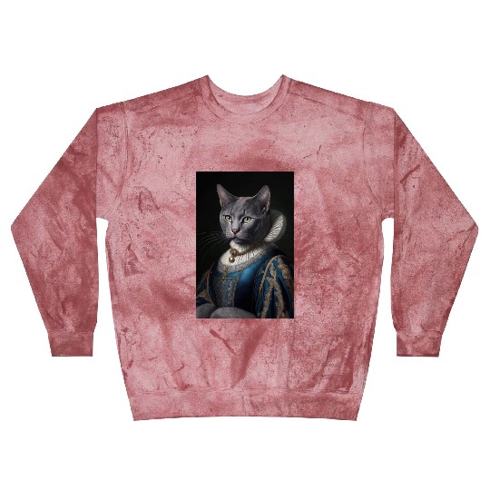 Russian Blue Cat Breed Portrait Royal Renaissance Blast Sweatshirts