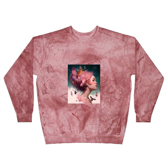 Breast Cancer Survivor Pink Flower Hair Girl Blast Sweatshirts