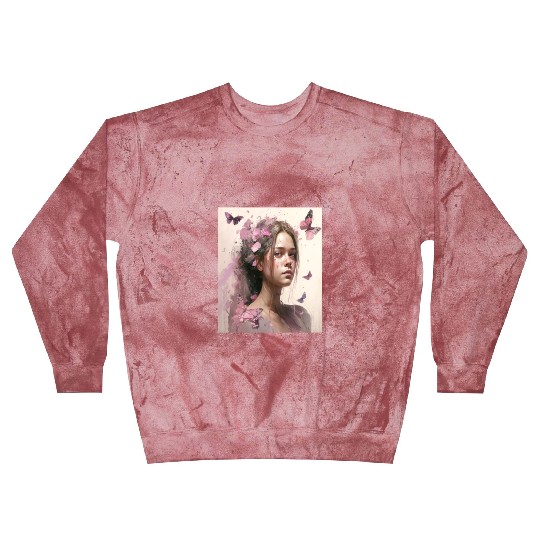 Breast Cancer Survivor Pink Flower Hair Girl Blast Sweatshirts