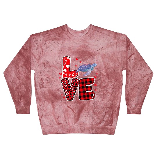Sea Turtle Lover Heart Sea Turtle Valentine Blast Sweatshirts