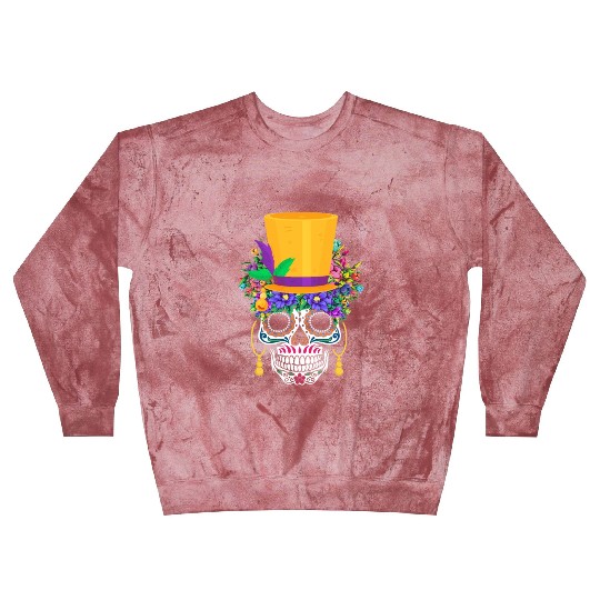 Mardi Gras Costume El Dia De Los Muertos Flower Blast Sweatshirts