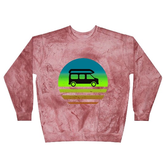 Camper Van Retro Sunset Vintage sun camping Blast Sweatshirts