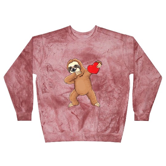 Cute dabbing sloth holding heart love sloth Blast Sweatshirts