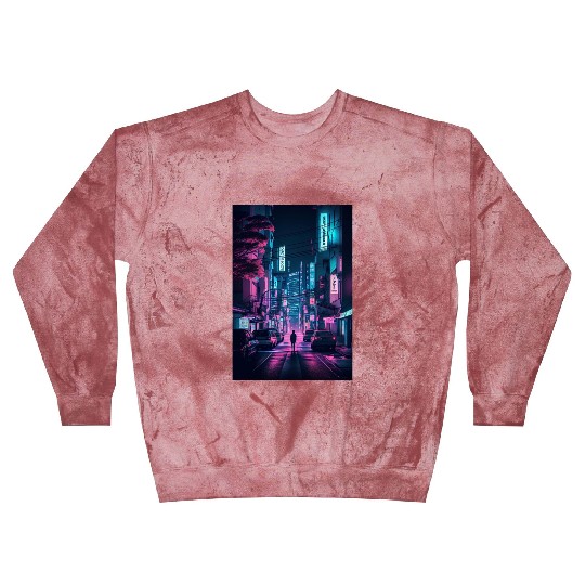 Tokyo Japan Japanese Aesthetic Graphic Night Scene Blast Sweatshirts