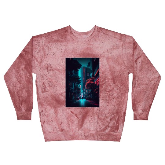 Tokyo Japan Japanese Aesthetic Graphic Night Scene Blast Sweatshirts