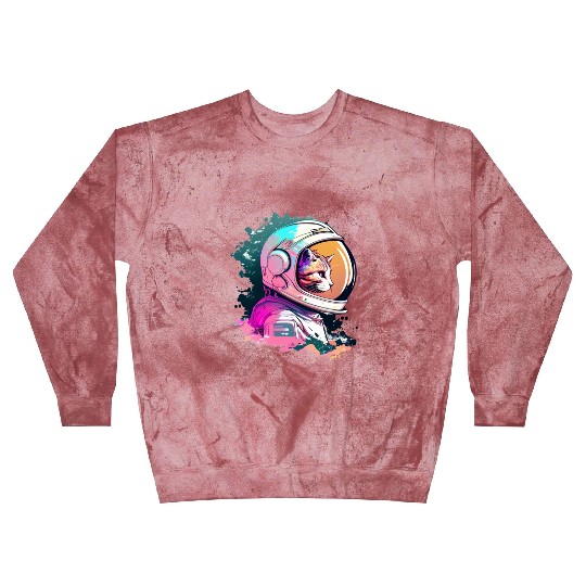 Aesthetic Vaporwave Space Cat 80s 90s Astronaut Blast Sweatshirts
