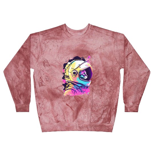Aesthetic Vaporwave Space Cat 80s 90s Astronaut Blast Sweatshirts