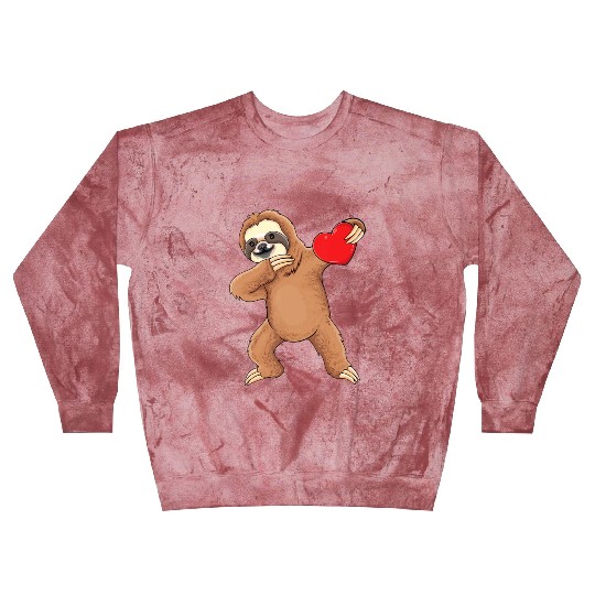 Cute dabbing sloth holding heart love sloth Blast Sweatshirts
