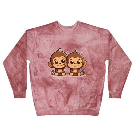 Monkeys siblings brother sister family love ape Blast Sweatshirts