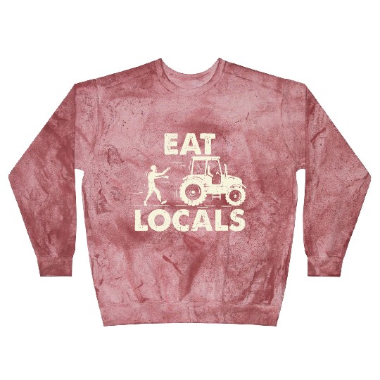 Eat locals Funny Zombie Farmer Tractor Blast Sweatshirts