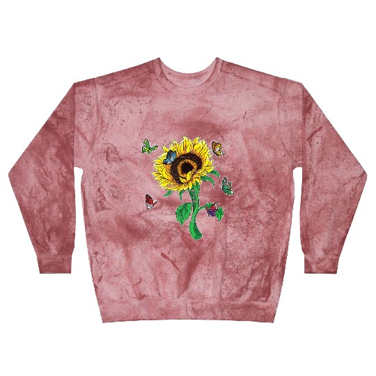 Aesthetics Sunflowers Nature Butterflies Yellow Su Blast Sweatshirts