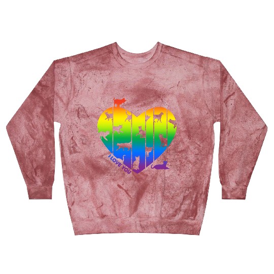 Rainbow Heart and Funny Cats. Cats are in my Heart Blast Sweatshirts