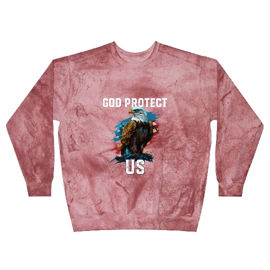 God Protect US American Bald Eagle Christian 4th Blast Sweatshirts