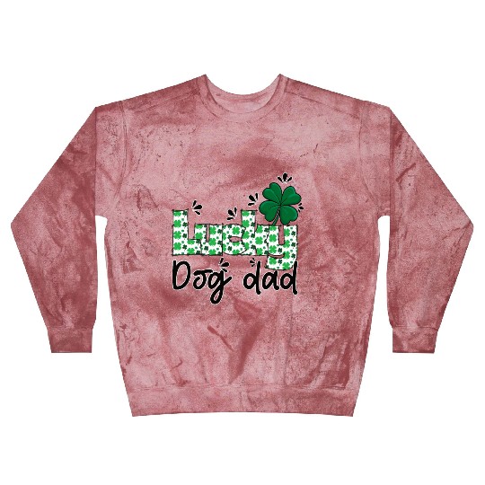 Lucky dog dad St. Patrick`s letters with shamrock Blast Sweatshirts
