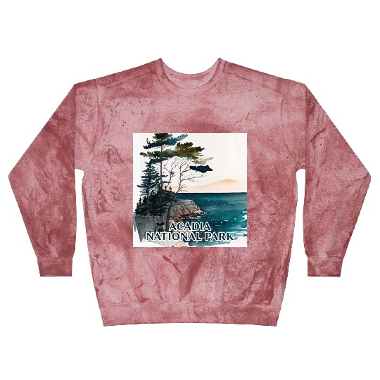 Acadia National Park Watercolor Blast Sweatshirts