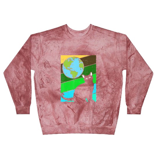 Black Cat Earth Day Retro Kitten Lover Environment Blast Sweatshirts