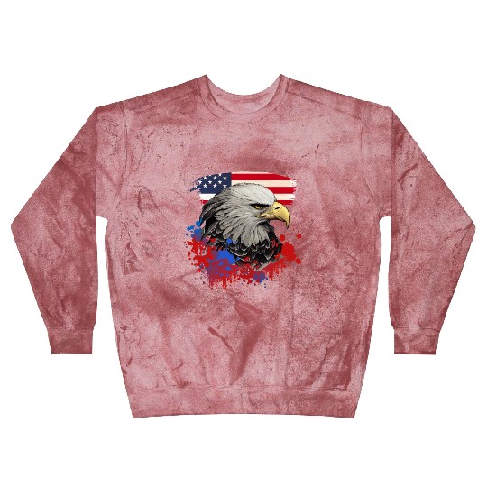 Bald Eagle Patriotic American Bird US Flag Blast Sweatshirts