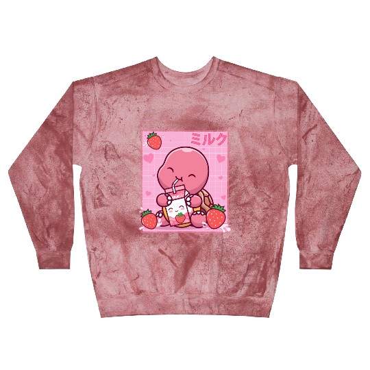 Kawaii Turtle Lover Strawberry Milk Shake Otaku Blast Sweatshirts