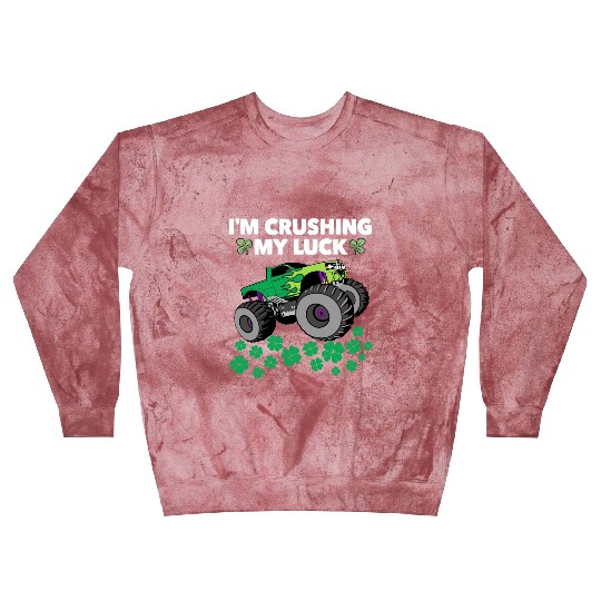 St Patricks Day Crushing My Luck T Rex Truck Blast Sweatshirts
